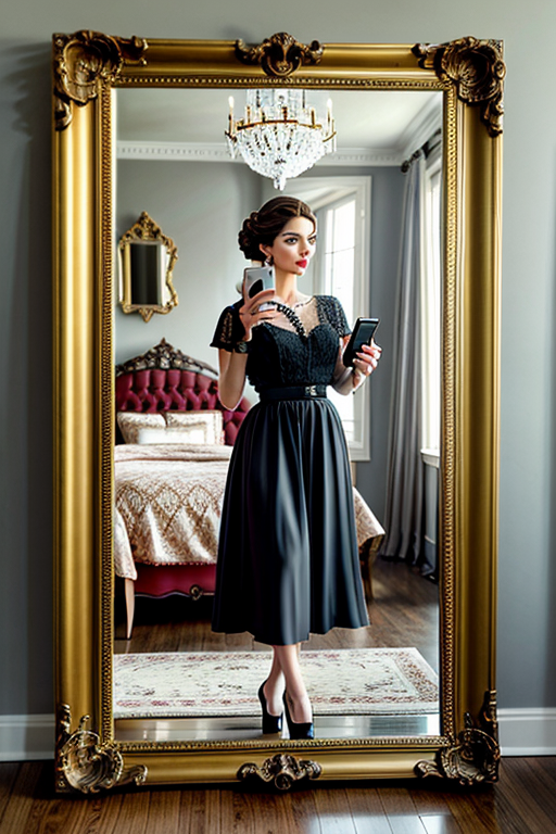 mirror photo pose girl simple